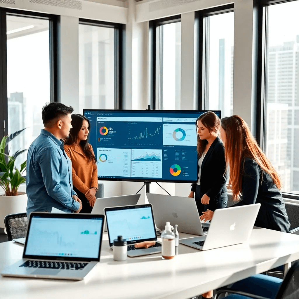 Team working on analytics